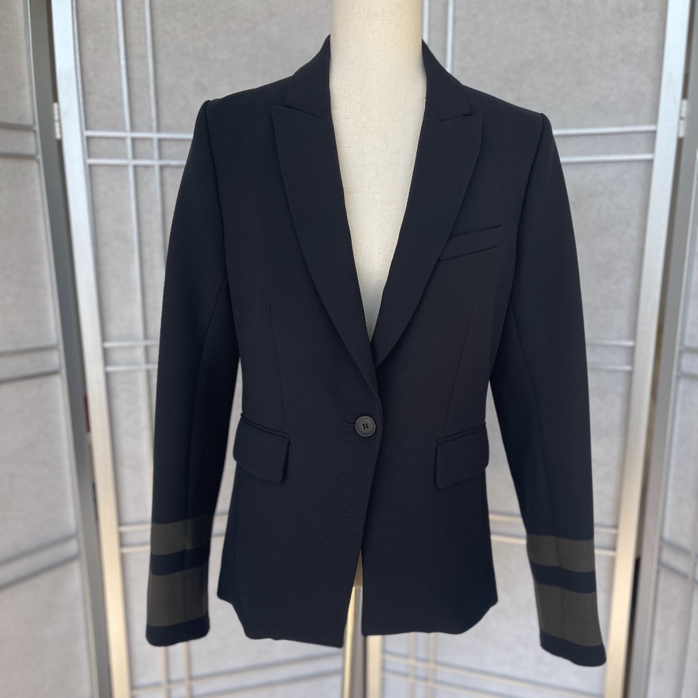 Veronica Beard Navy Cutaway Dickey Jacket sz 8